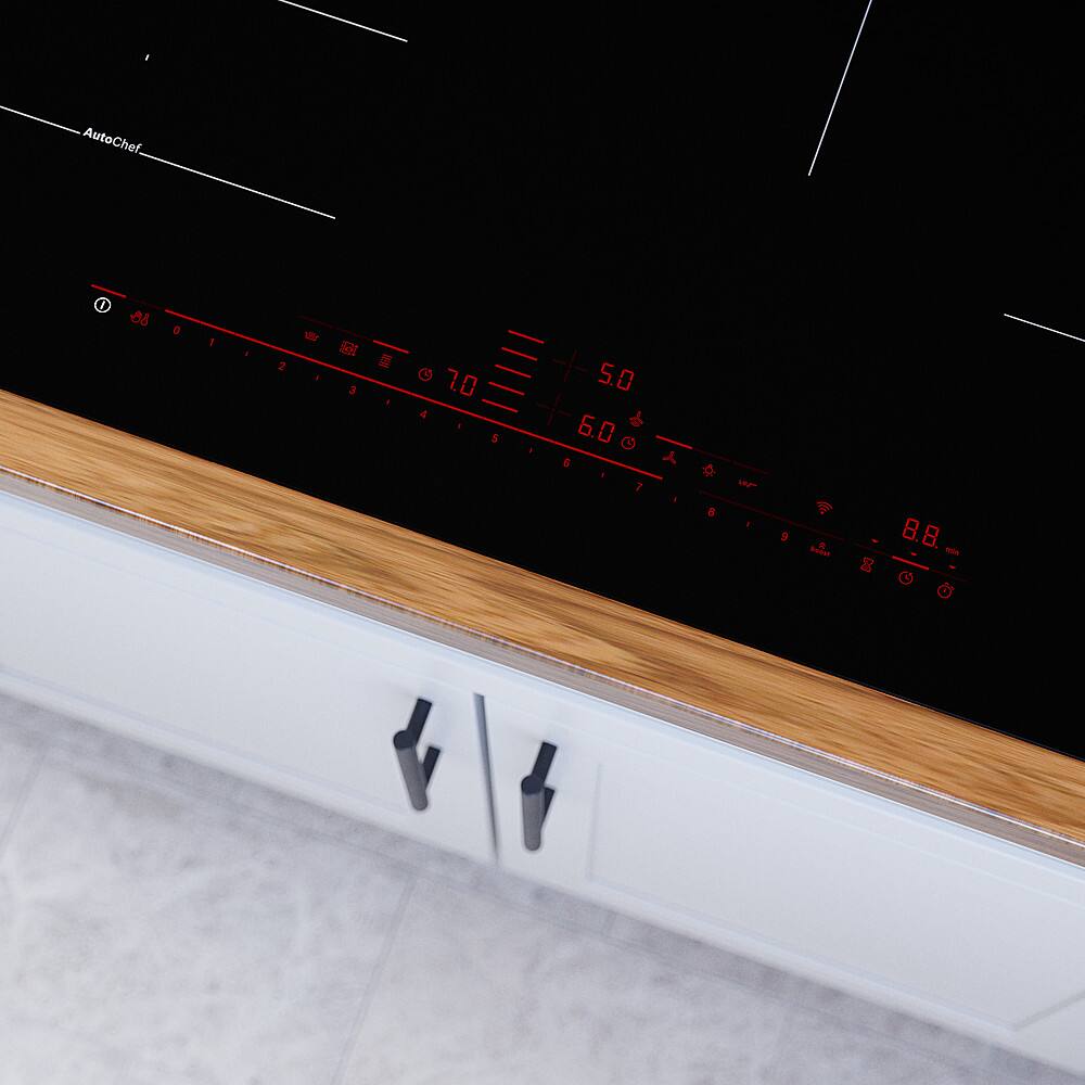 Alt View 17. Bosch - Benchmark Series 30" Built-In Electric Induction Cooktop with 4 elements and Wifi, Frameless - Black.