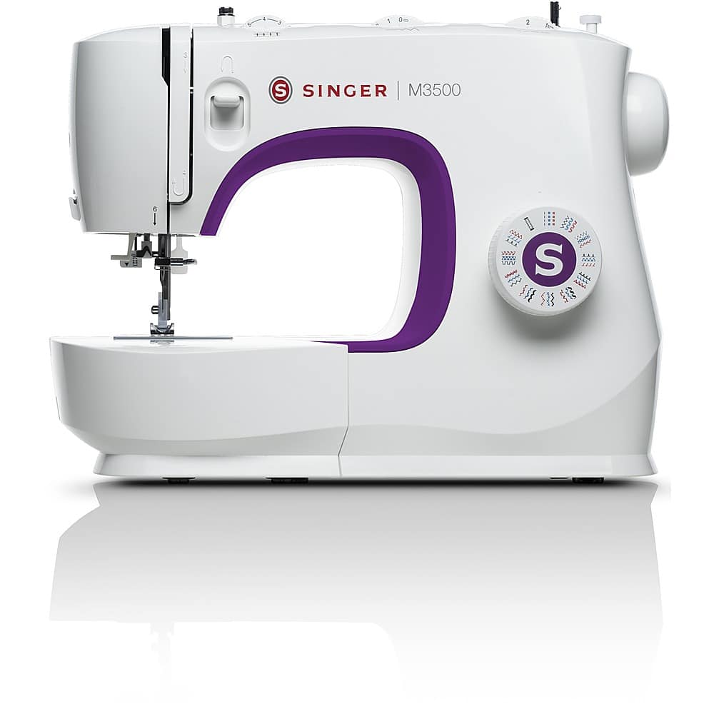 Front. Singer - 32-Stitch Sewing Machine - White.