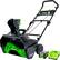 Front. Greenworks - 80 Volt 20-Inch Single Stage Cordless Brushless Snow Blower (1 x 2Ah Battery 1 x Charger) - Black/Green.