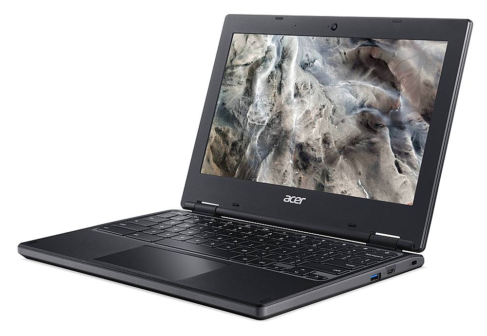 Angle View: Acer 311 - 11.6" Chromebook AMD A4-9120C 1.6GHz 4GB RAM 64GB Flash ChromeOS - Refurbished
