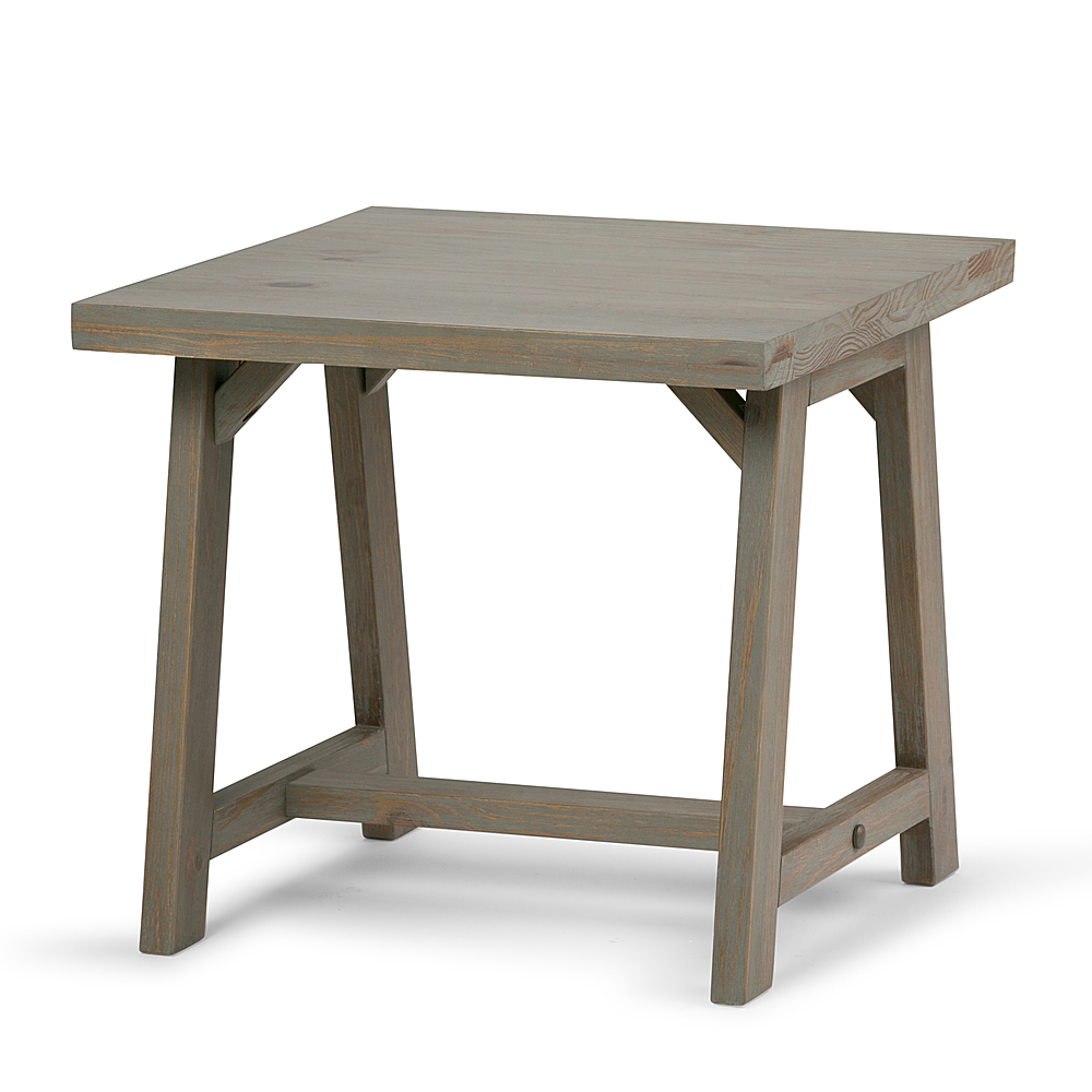 Angle View: Simpli Home - Sawhorse End Table - Distressed Grey
