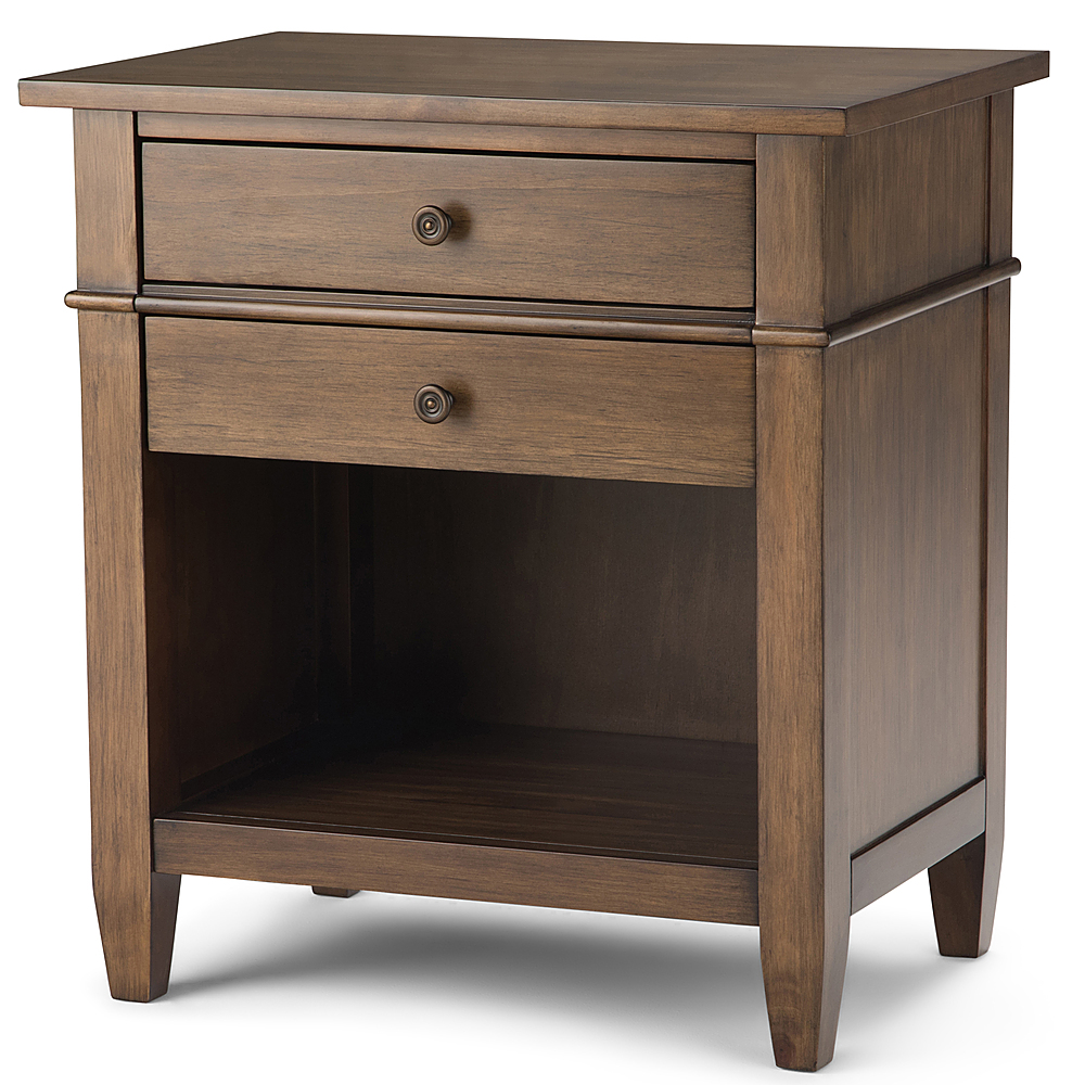Angle View: Simpli Home - Carlton Bedside Table - Rustic Natural Aged Brown