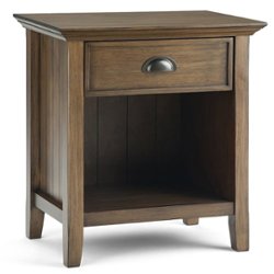 Simpli Home - Acadian Bedside Table - Rustic Natural Aged Brown - Front_Zoom
