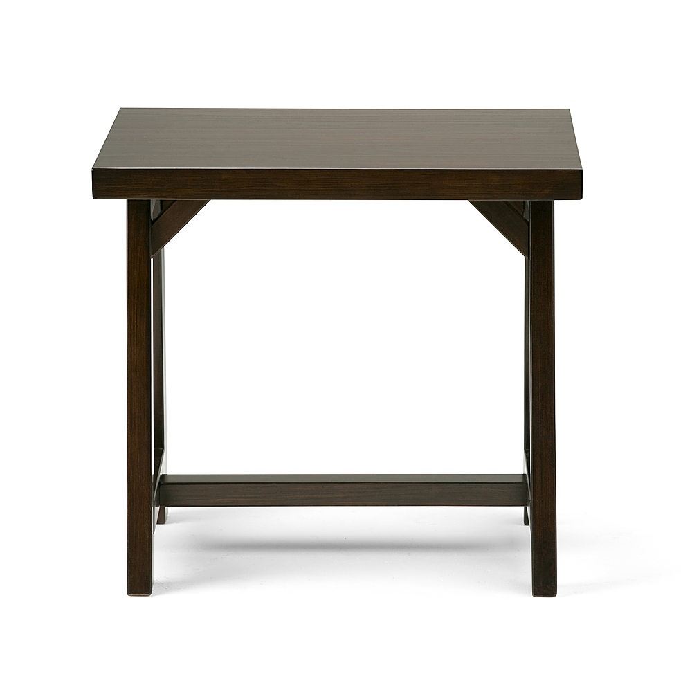 Left View: Simpli Home - Sawhorse End Table - Dark Chestnut Brown
