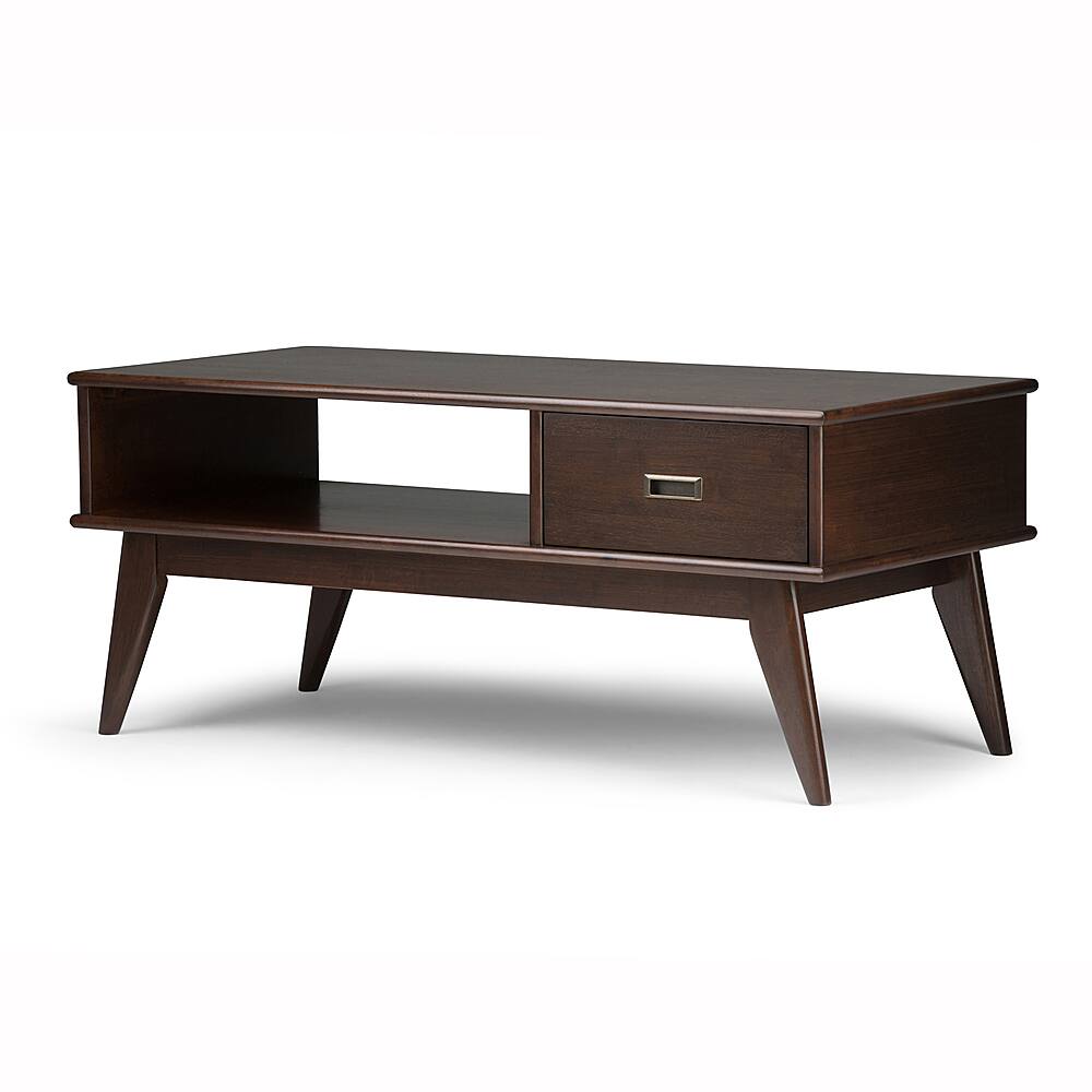 Angle View: Simpli Home - Draper Mid Century Coffee Table - Medium Auburn Brown