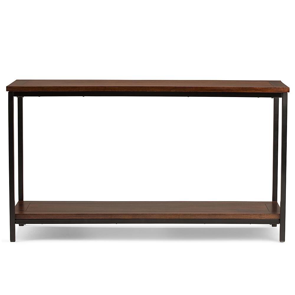 Left View: Simpli Home - Skyler Console Sofa Table - Dark Cognac Brown