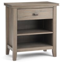 Simpli Home - Artisan Bedside Table - Distressed Grey - Front_Zoom