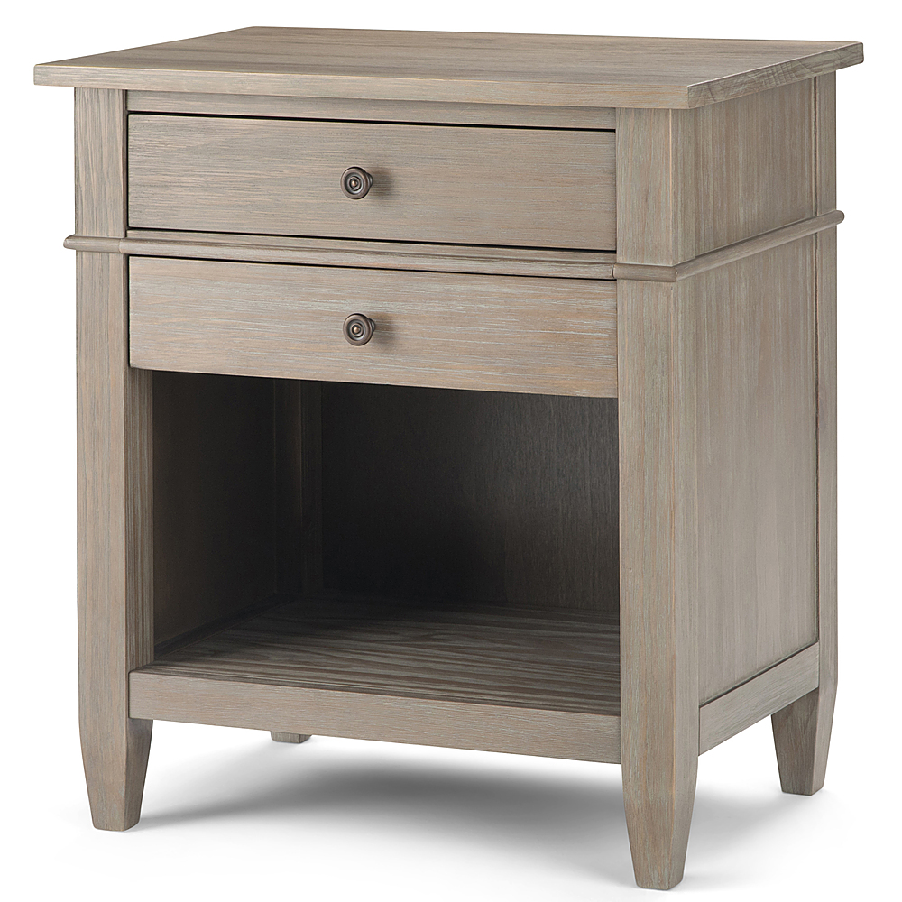 Angle View: Simpli Home - Carlton Bedside Table - Distressed Grey