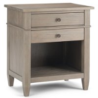 Simpli Home - Carlton Bedside Table - Distressed Grey - Front_Zoom