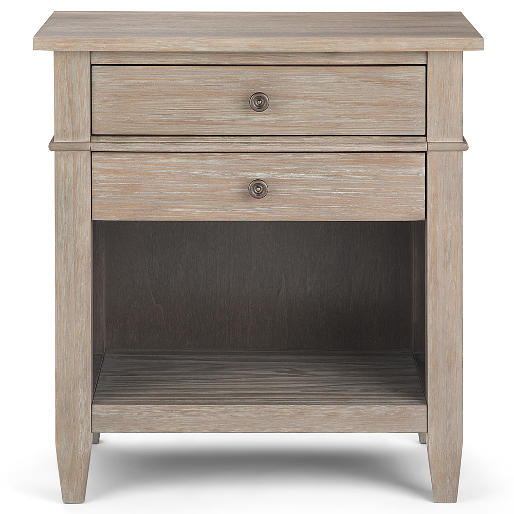 Left View: Simpli Home - Carlton Bedside Table - Distressed Grey