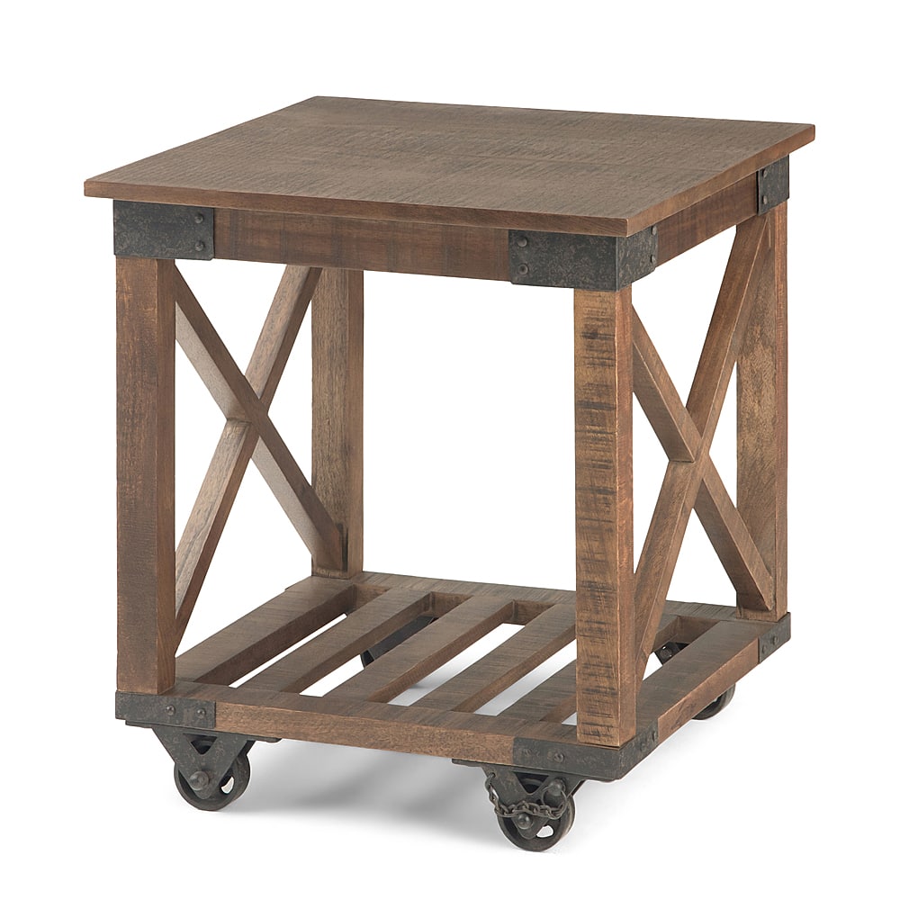 Angle View: Simpli Home - Harding End Table - Distressed Dark Brown