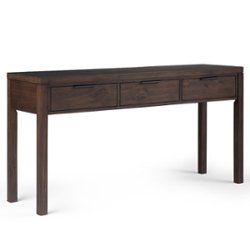 Simpli Home - Hollander Wide Console Table - Warm Walnut Brown - Front_Zoom