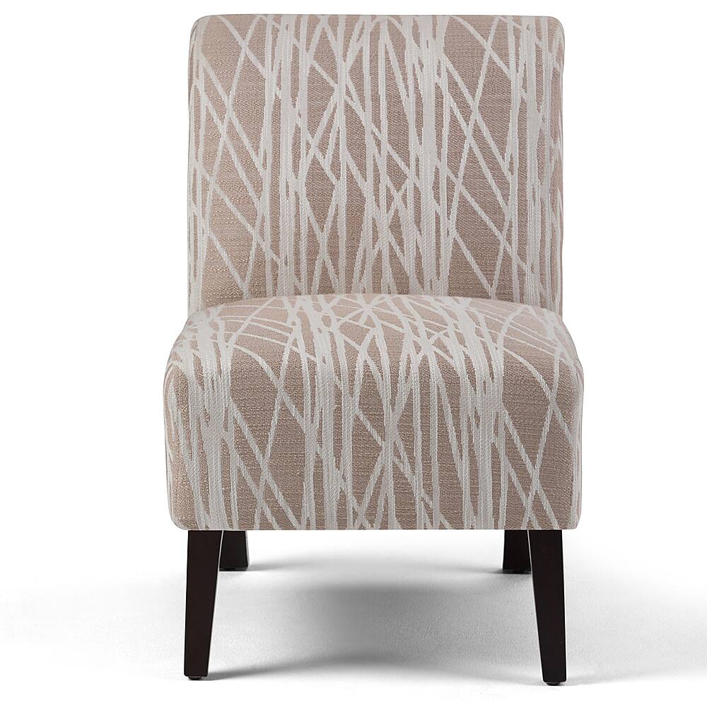 Left View: Simpli Home - Woodford Accent Chair - Beige, White