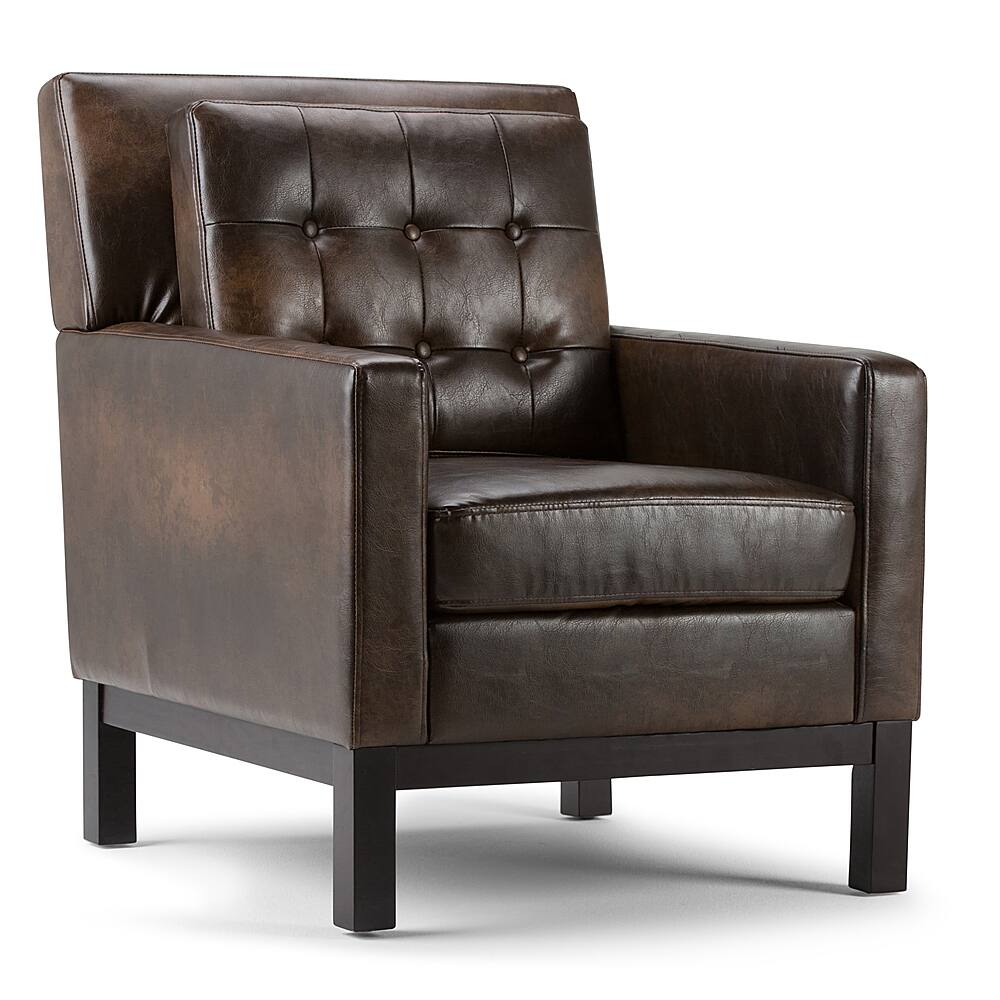 Angle View: Simpli Home - Carrigan Club Chair - Distressed Brown