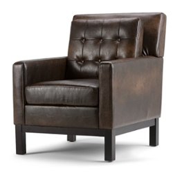 Simpli Home - Carrigan Club Chair - Distressed Brown - Front_Zoom
