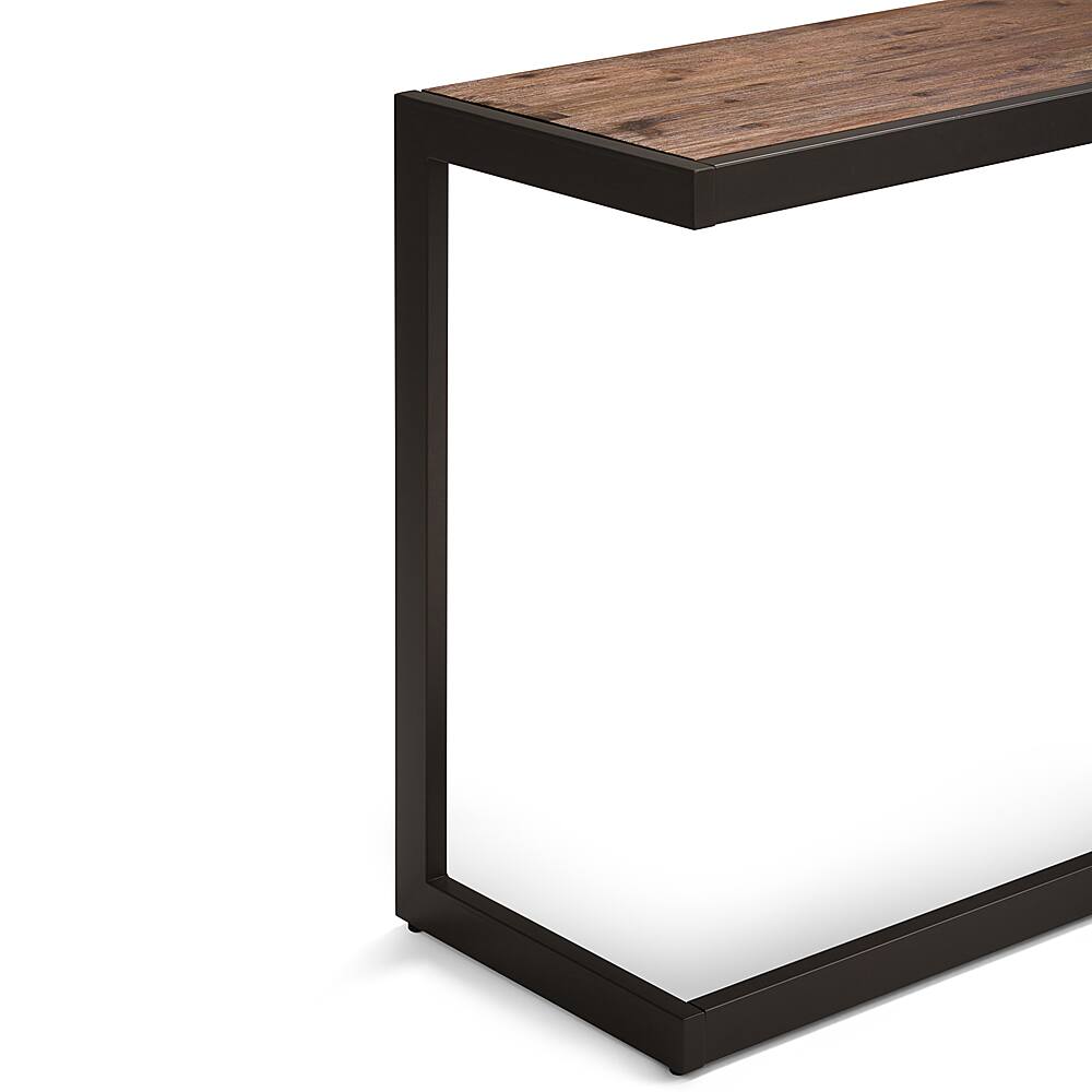 Left View: Simpli Home - Banting Mid Century Wide Console Table - Walnut Brown