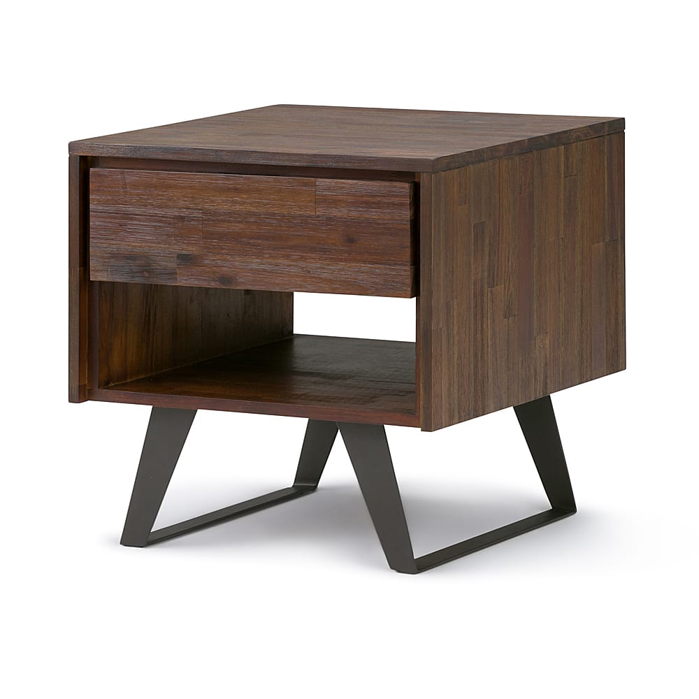 Angle View: Simpli Home - Lowry End Table - Distressed Charcoal Brown