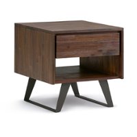 Simpli Home - Lowry End Table - Distressed Charcoal Brown - Front_Zoom