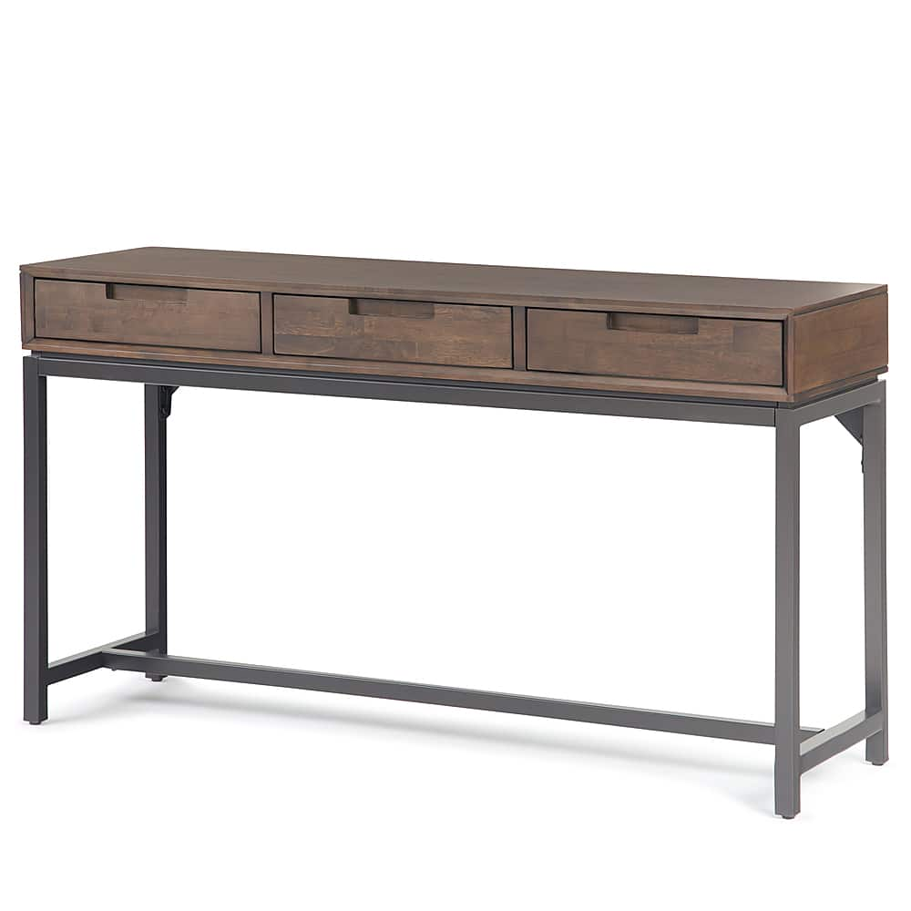 Angle View: Simpli Home - Banting Mid Century Wide Console Table - Walnut Brown