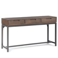 Simpli Home - Banting Mid Century Wide Console Table - Walnut Brown - Front_Zoom