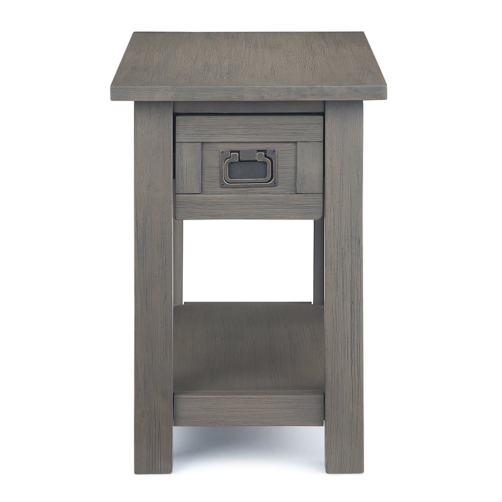 Left View: Simpli Home - Monroe Narrow Side Table - Farmhouse Grey