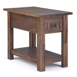 Simpli Home - Monroe Narrow Side Table - Distressed Charcoal Brown - Front_Zoom
