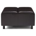 Left Zoom. Simpli Home - Alcott Square Coffee Table Storage Ottoman - Tanners Brown.