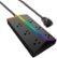 Front. Titan - 6 Outlet 1500 Joules Surge Protector Strip with ColorChanging LED - Black.