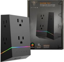 Titan - 6 Outlet UltraShielding Wall Tap 1080 Joules Surge Protector with ColorChanging LED - Black - Front_Zoom