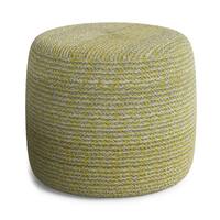 Simpli Home - Bayley Round Braided Pouf - Muted Yellow and Natural - Front_Zoom