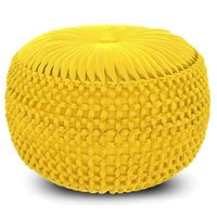 Simpli Home - Renee Round Pouf - Golden Yellow - Front_Zoom