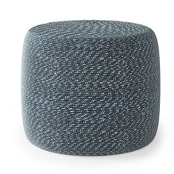 Simpli Home - Bayley Round Braided Pouf - Aegean Blue and Natural - Front_Zoom