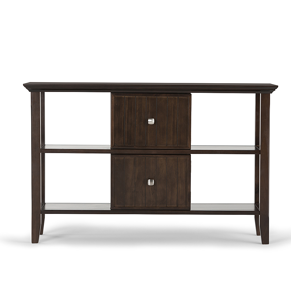 Left View: Simpli Home - Acadian Console Sofa Table - Brunette Brown