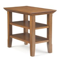 Simpli Home - Acadian Narrow Side Table - Light Golden Brown - Front_Zoom