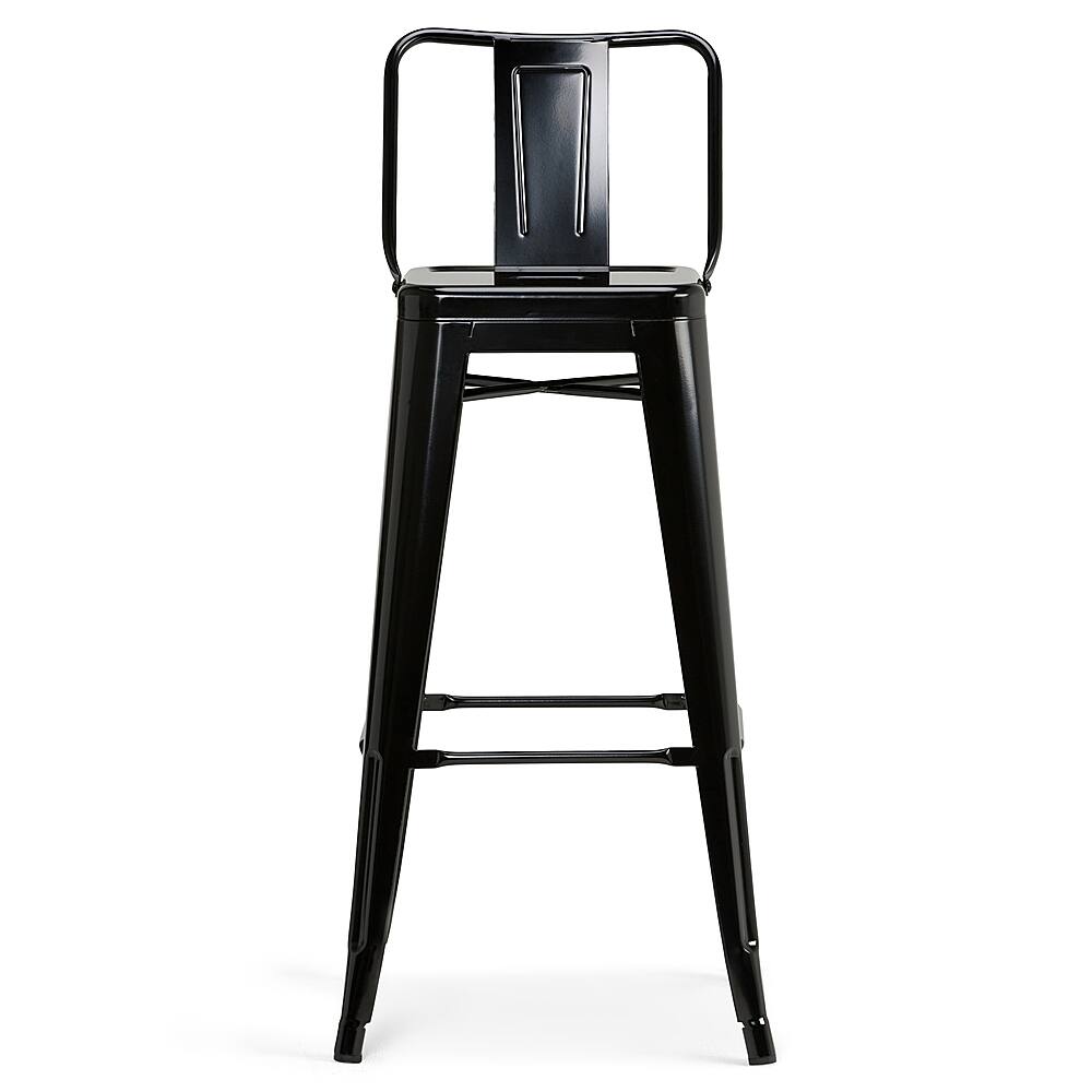 Left View: Simpli Home - Rayne 30 inch Metal Bar Stool (Set of 2) - Black