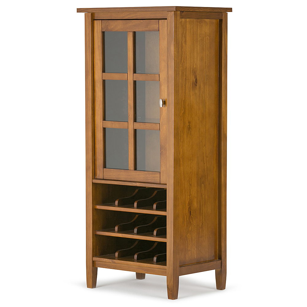 Angle View: Simpli Home - Warm Shaker High Storage Wine Rack - Light Golden Brown