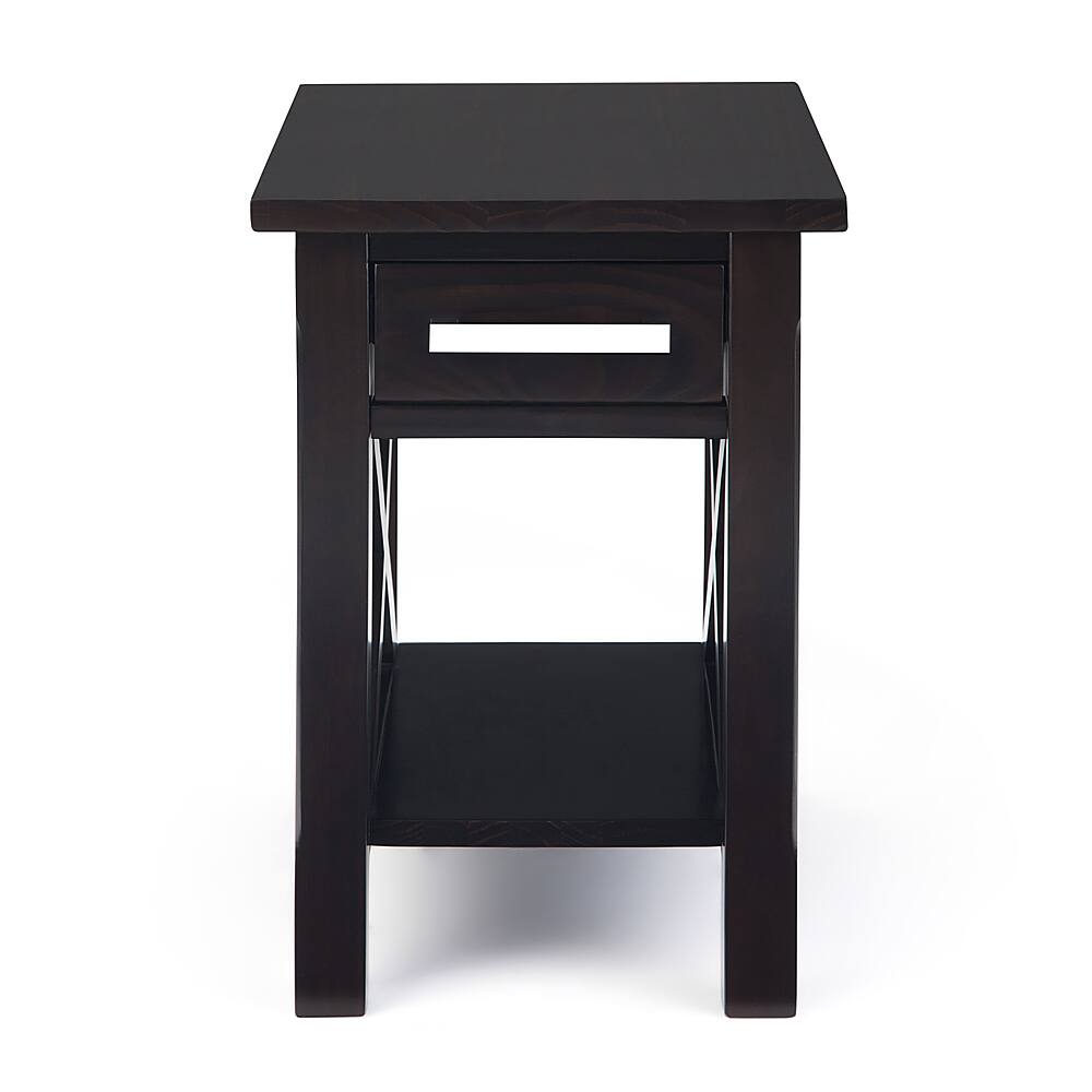 Left View: Simpli Home - Kitchener Narrow Side Table - Hickory Brown