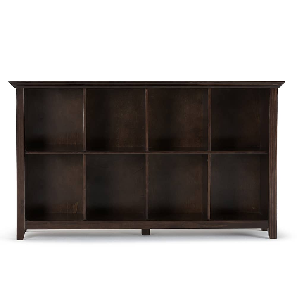 Left View: Simpli Home - Acadian 8 Cube Storage Sofa Table - Brunette Brown