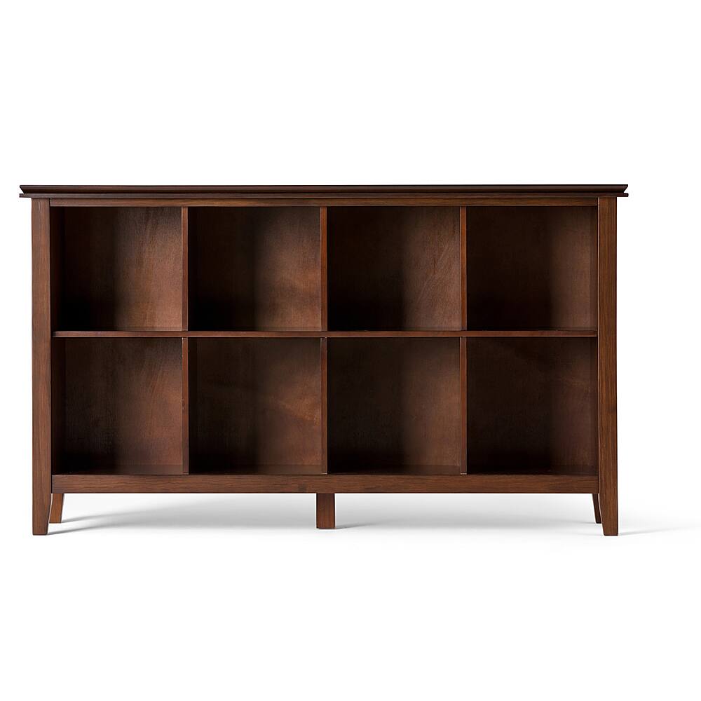 Left View: Simpli Home - Artisan 8 Cube Storage Sofa Table - Russet Brown