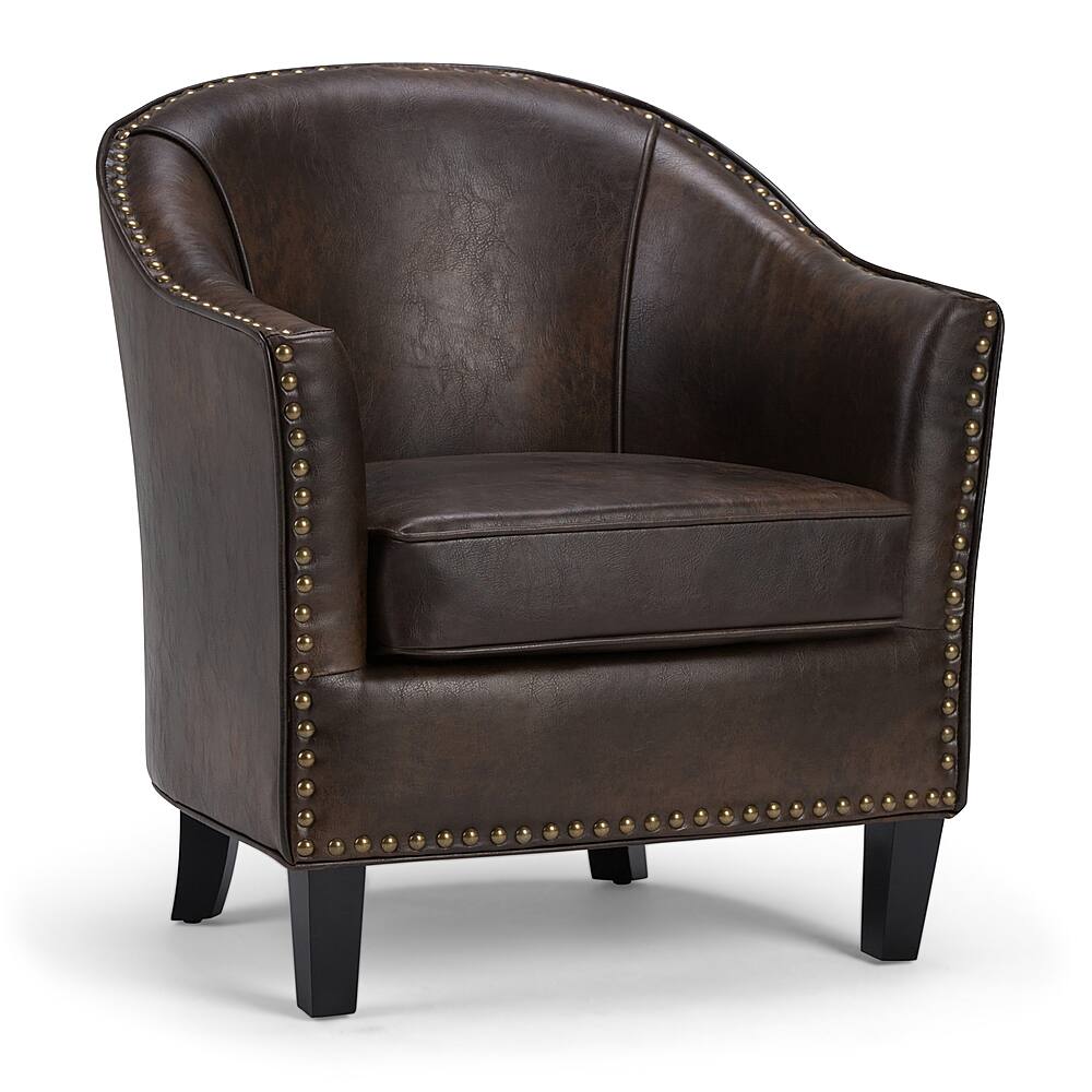 Angle View: Simpli Home - Kildare Tub Chair - Distressed Brown