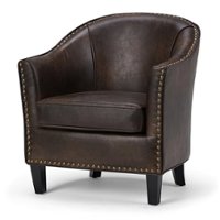 Simpli Home - Kildare Tub Chair - Distressed Brown - Front_Zoom