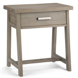 Simpli Home - Sawhorse Bedside Table - Distressed Grey - Front_Zoom