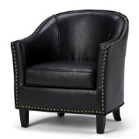 Simpli Home - Kildare Tub Chair - Distressed Black - Front_Zoom