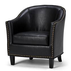 Black fabric tub discount chair
