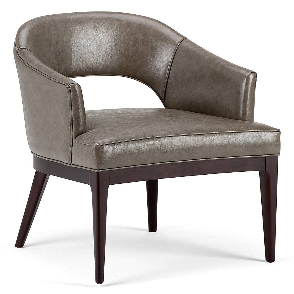 Angle View: Simpli Home - Mallory Mid Century Tub Chair - Elephant Grey