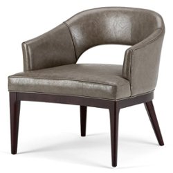 Simpli Home - Mallory Mid Century Tub Chair - Elephant Grey - Front_Zoom