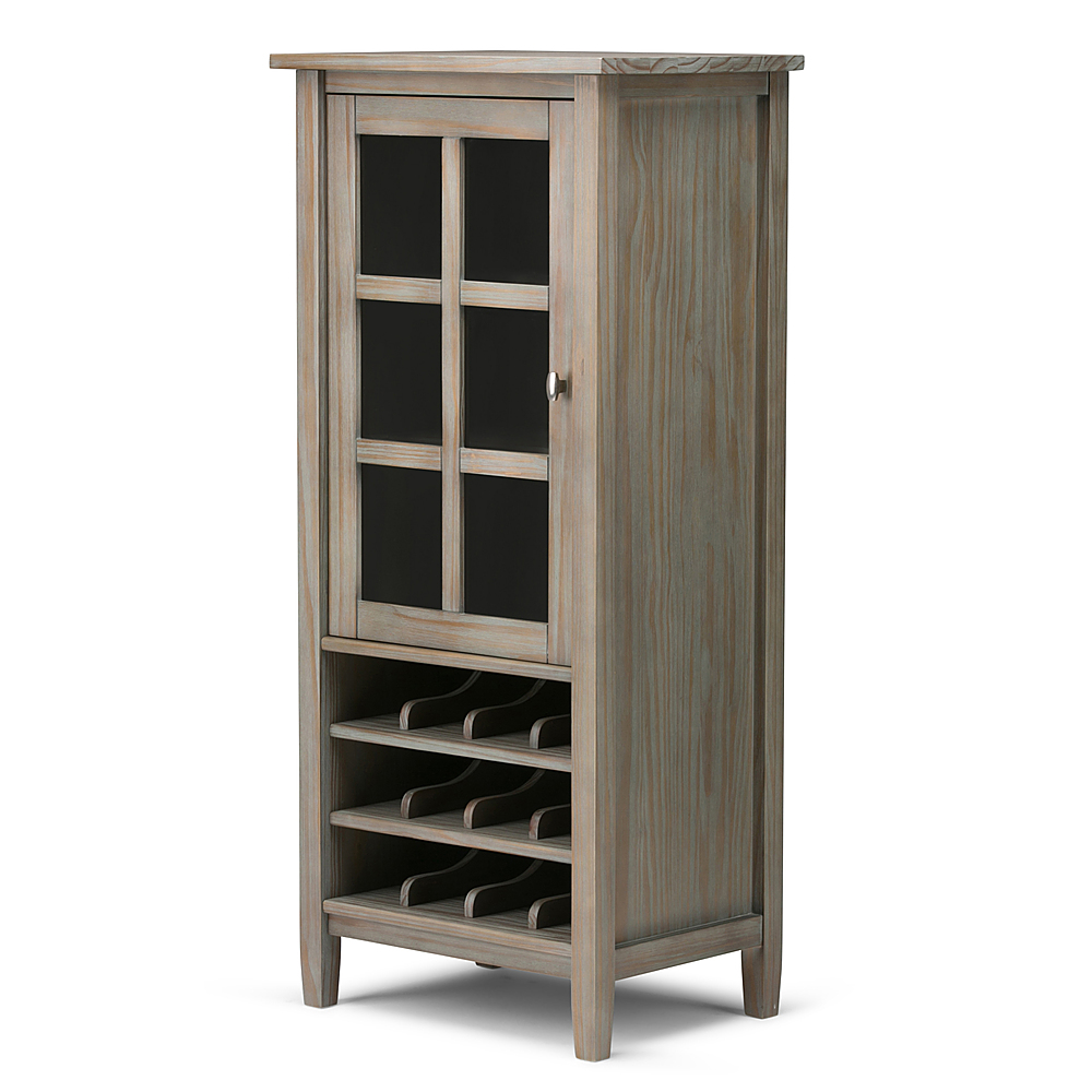 Angle View: Simpli Home - Warm Shaker High Storage Wine Rack - Distressed Grey