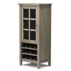 Simpli Home - Warm Shaker High Storage Wine Rack - Distressed Grey - Angle_Zoom