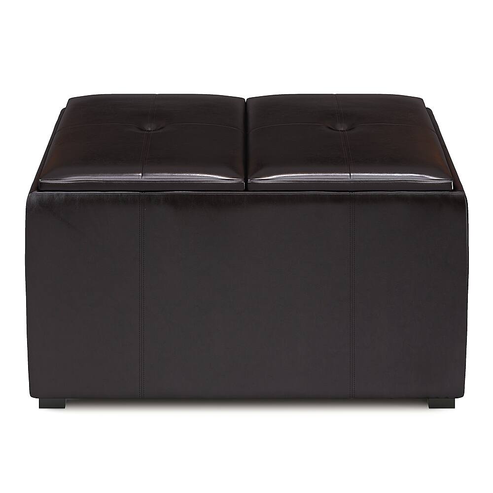 Left View: Simpli Home - Avalon Small Coffee Table Storage Ottoman - Tanners Brown