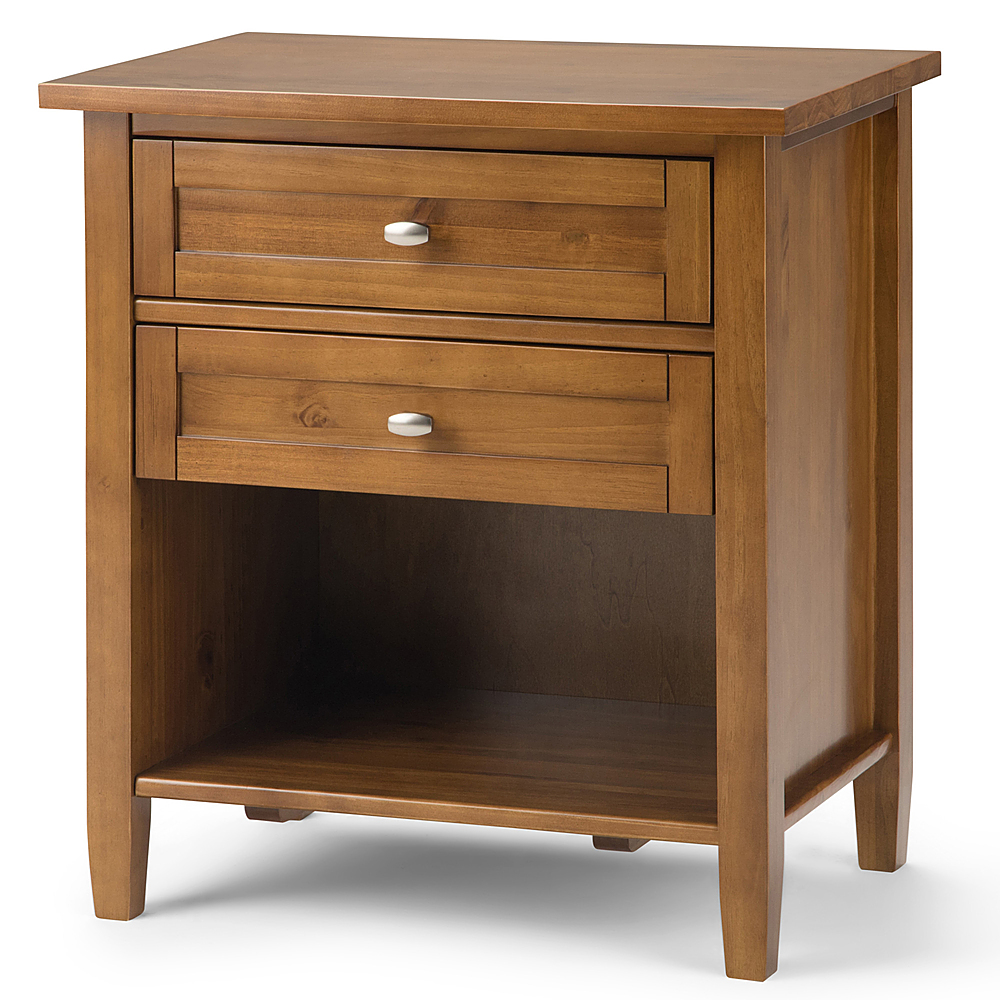 Angle View: Simpli Home - Warm Shaker Bedside Table - Light Golden Brown